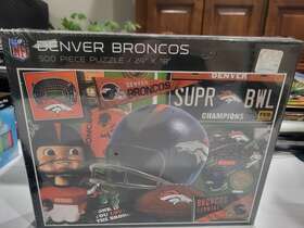 Nfl 810030951308 Denver Broncos Retro Puzzle Jigsaw Football 500 Pieces Brand New