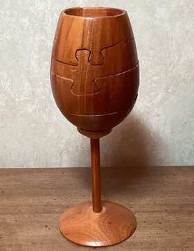 Oenophilia 028588001134 Wooden 3-d Wine Glass Puzzle By