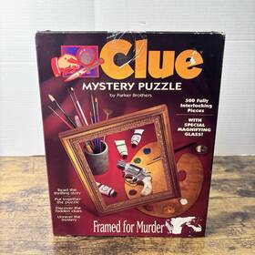 Parker Brothers 073000043544 Vintage Clue Mystery Jigsaw Puzzle Inch Framed For Murder Complete 550 Pieces
