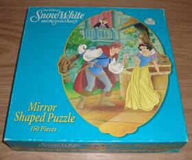 Parker Brothers 073000052652 Snow White Mirror Shaped 150 Piece Jigsaw Puzzle Complete 11x15 Inch