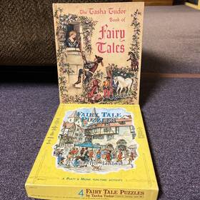 160b-0100 Platt & Munk Tasha Tudor Artist 4 Fairy Tale Puzzles And Boxed Book
