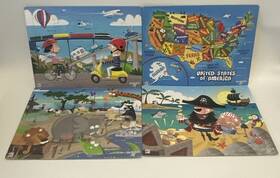 Play Monster 093514110006 4 Tray Puzzles 25 Piece United States Pirates Animals Vehicles