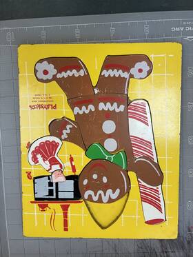 Playskool 185-21 Vintage Gingerbread Man Wood Puzzle 14 Piece Educational Toy