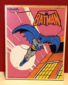 5000146 Playskool Vintage Inch Batman 18 Piece Wooden Puzzle - Dc Comics 1976