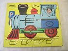 275-34 Puzzle Pieces Locomotive Playskool Tray Vintage 12 Wooden Train