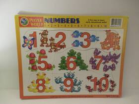 Puzzle World 788958139101 - Educational Tray Picture Numbers 10 Pieces Vintage