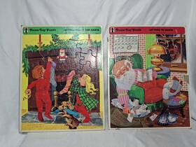 75900-2 Rainbow Works 2 1973 Frame-tray Puzzles Letters To Santa/getting Ready For Santa