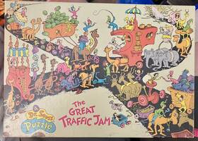Random House 038457080535 Vintage 1973 Dr Seuss The Great Traffic Jam 60 Pc Puzzle With Box