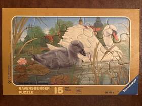 Ravensburger 005556063208 Vintage Ravenburger Tray Puzzle -15 Pieces - 1989 The Swan