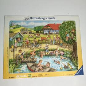 Ravensburger 005556066599 Vintage Tray Puzzle Summertime 36 Pieces Used Complete