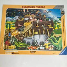 Ravensburger 005556066636 See Inside 45 Pc Jigsaw Puzzle Noahs Ark Vtg 1991 Hard To Find