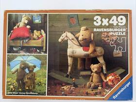 Ravensburger 005556092253 Rare Jigsaw Puzzle 3x49 Piece Puzzles Teddy Bears Teddybaren 092253
