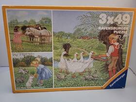 3-in-box Ravensburger 005556092307 Vintage 1983 Puzzles. Complete