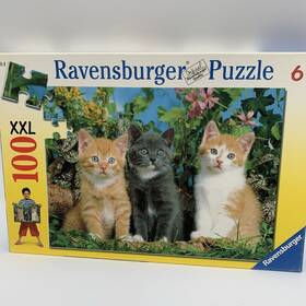 1075016 Ravensburger 005556107506 Jigsaw Puzzle Three Pets 3 Kittens 100 Xxl Pieces 1997