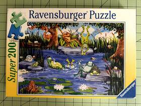 Ravensburger 005556127108 Y2k Vtg 2001 Puzzle Super 200 Piece Pond Party Complete Frogs 7