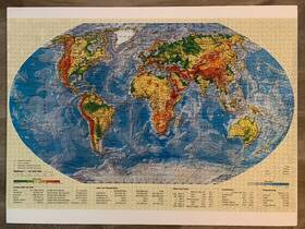 17024-1 Ravensburger 005556170241 World Map Globe 3000 Pieces Vtg 1985 Puzzle # Complete