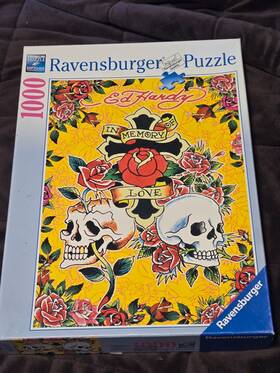 Ravensburger 005556191727 -ed Hardy Inch In Memory Of Love Rare And Collectable 1000 Pc Puzzle