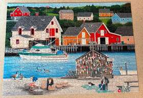 Ravensburger 005556195480 Fishermans Cove Canadian 1000 Piece Jigsaw Puzzle 100% Complete
