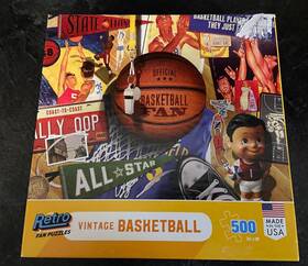 Retro Fan Puzzles 810030955320 You The Vintage Basketball 500 Pc Puzzle Complete Fun Images