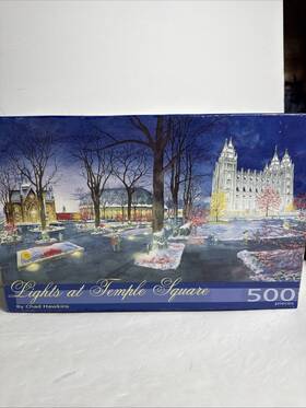 Ringmasters 787014003424 Lds Lights At Temple Square Jigsaw Puzzle 500 Pieces Chad Hawkins