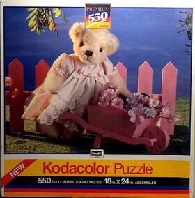 Rose Art 072348333331 1990 Teddy Bear With Wheelbarrow Kodacolor Kodak Jeanette Peabody 550 Pc 18 X 24