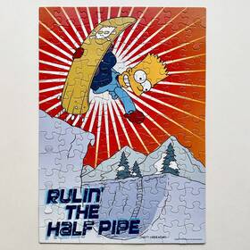 Rose Art 072348865092 2003 100 Piece Puzzle Bart Simpson Rulinft The Halfpipe See Photos