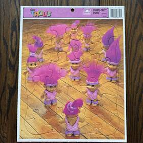 Russ Berries And Co Inc 033500083105 Vintage 1992 Berrie Trolls Frame Tray Puzzle Aerobic Pink Hair