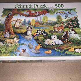 Schmidt 001504570217 Kitten By The Stream 500 Piece Puzzle Cat