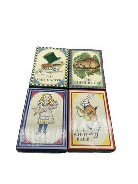 Shackman Co 096691324006 Vintage Matchbook Jigsaw Puzzles Alice In Wonderland Lot Of 4 Cheshire