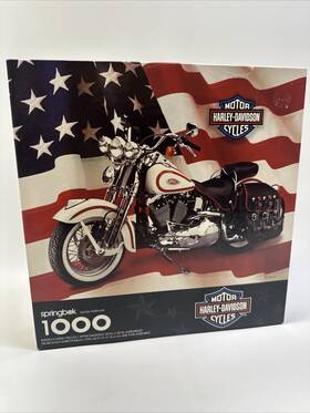 Pzl6198 Springbok 015012494693 Harley Davidson Motorcycles 1000 Piece Puzzle 24x30 Inch Vtg 1998
