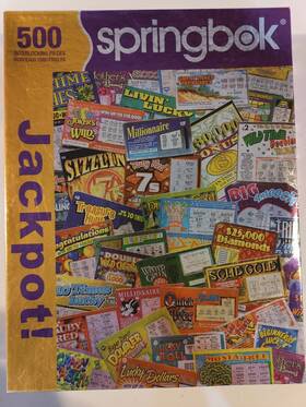 Springbok 091683014644 Complete 500 Piece Puzzle Jackpot Lottery Tickets Metallic Rare 2010