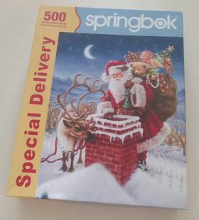 Springbok 091683014675 Puzzle Special Delivery Santa Claus Christmas Chimney Reindeer 500 Use