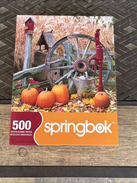 Springbok 091683025138 Hallmark Jigsaw Puzzle 500 Piece Pumpkin Harvest Complete 20 Inch X
