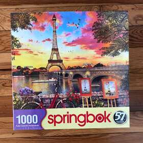 33-10865 Springbok 1000 Piece Puzzle Inch Paris Sunset Eiffel Tower Sealed