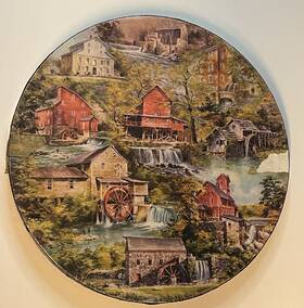 400pzl6043 Springbok Inch Grist Mills Round Jigsaw Puzzle Circular Asterio 1972 Hallmark