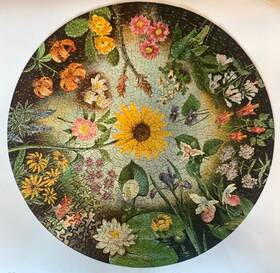 C911 Springbok Vintage 1965 Circular Puzzle Wild Flowers By Maynard Reece Complete