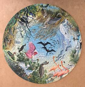 C912 Springbok Vintage 1965 Circular Puzzle Water Birds By Arthur Singer 1 Pc Missing