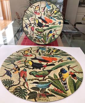 Pzl-6007 Springbok 1968 Vtg Tropical Birds Round Puzzle 6007 Missing 1 Pc Arthur Singer