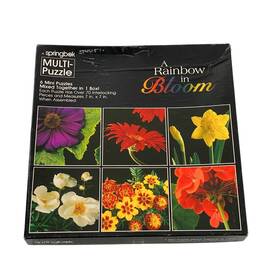 Pzl3508 Springbok Multi-puzzle A Rainbow In Bloom 6 Mini Puzzles 420 Pcs Total Complete