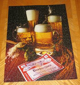 Pzl4149 Springbok Vintage 1982 500 Piece Puzzle - Budweiser Beer Ahhh Assembled