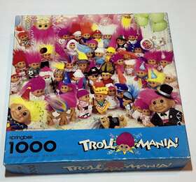 Pzl6176 Springbok Rare Vintage Troll Mania Puzzle 1000 Pieces 24 X 30 Hallmark Russ Berrie 1992