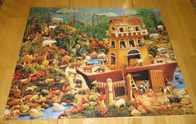 Pzl9029 Springbok Vintage 1500 Piece Puzzle - Noahs Ark Animals Judi K. Thomas Folk Art