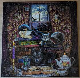 Sunsout 796780201149 Storytime Cats 500 Pc Jigsaw Puzzle Complete Library Brigid Ashwood