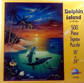 Sunsout 796780445055 1998 Dolphin Island Palm Trees Beach Jeff Wilkie 500 Pc 18 Inch X 24 Puzzle