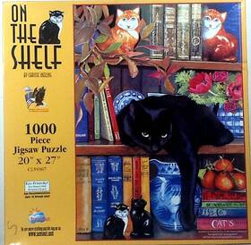 Sunsout 796780593671 On The Shelf Cats Chrissie Snelling 1000 Pc 20 Inch X 27 Puzzle