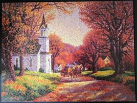 Sunsout 796780628090 Road By The Church 500 Pc Jigsaw Puzzle 18 X 24 Inch Complete Van Beek 62809