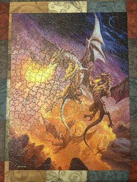 Sunsout 796780701151 Dragon Dawn 500 Piece Jigsaw Puzzle 18 Inch X24 By Jeff Easley Tsr Wotc Ad&d Drizzt