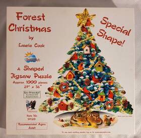 Sunsout 796780971202 Forest Christmas 1000 Piece Puzzle Opened Usa Made #97120