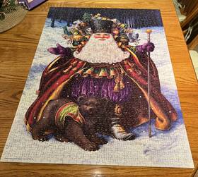 Sunsout By23050 Vintage 1000 Piece Christmas Jigsaw Puzzle Holiday Riches Lynn Bywaters Complete