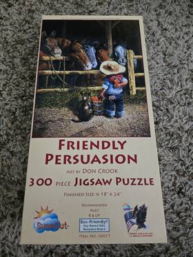 Sunsout Inc 36017 Inch Friendly Persuasion 300 Piece Jigsaw Puzzle Little Cowboy Horse